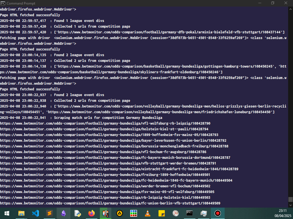 Screenshot of Betmonitor bot
